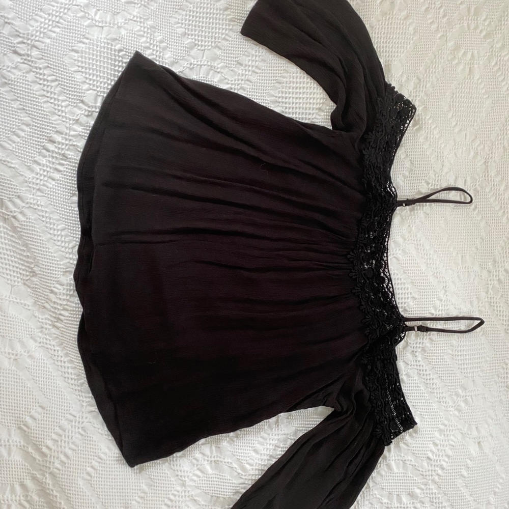 Black off the shoulder top